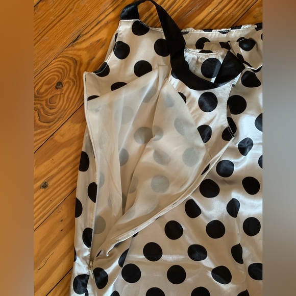 NWT! Nick & Mo Champagne/Black Polka Dot Shift Dress 👗 Size Small - Picture 5 of 11